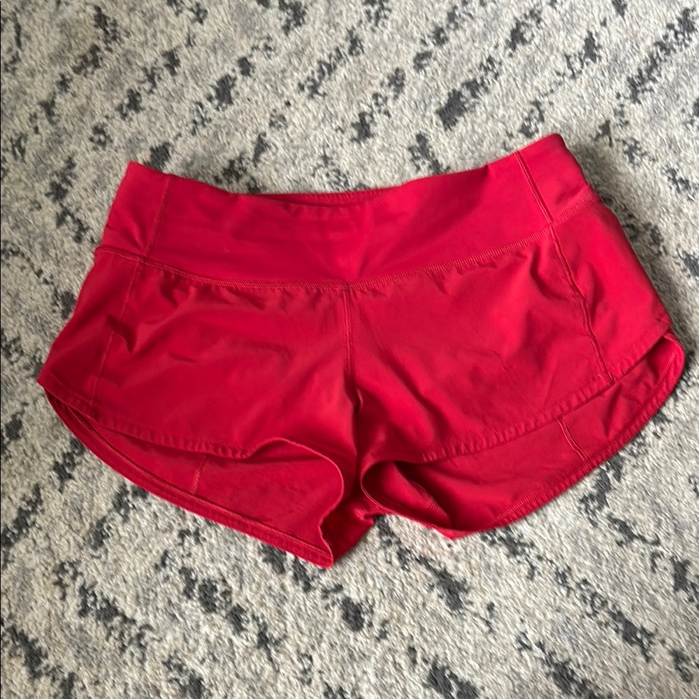 Red Lululemon Shorts Size 4 2.5 inch